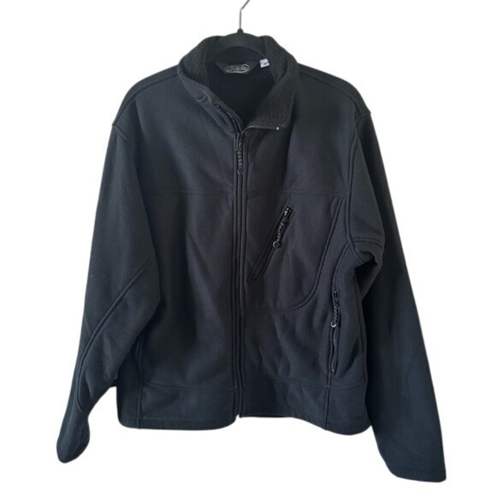 Black Diamond Black Full Zip Jacket Sz Medium Winter Fall Ribbed Softshell